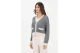 Only Onlmaggie Knitted Γυναικεία Πλεκτή Ζακέτα Γκρι, Εκρού