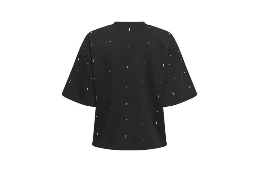 Only Edel Sparkle Γυναικείο Κοντομάνικο T-Shirt Μαύρο