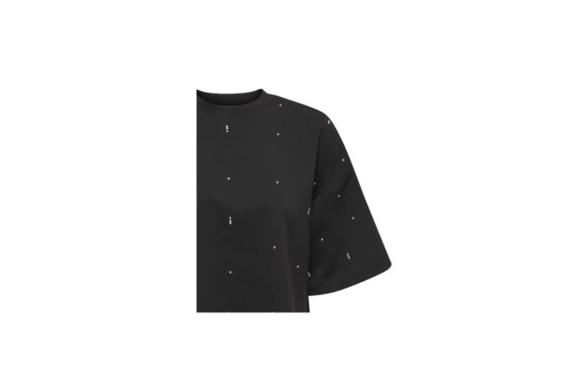Only Edel Sparkle Γυναικείο Κοντομάνικο T-Shirt Μαύρο