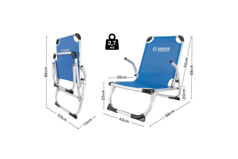 Escape Camping Καρεκλάκι Παραλίας Escape High Μπλε (15579)