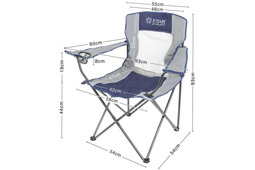 Escape Camping Καρέκλα Σπαστή Escape Γκριμπλε (15620)