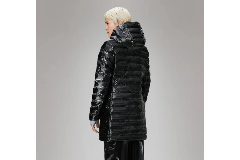 Rains Lohja Long Curve Γυναικείο Puffer Μπουφάν Μαύρο