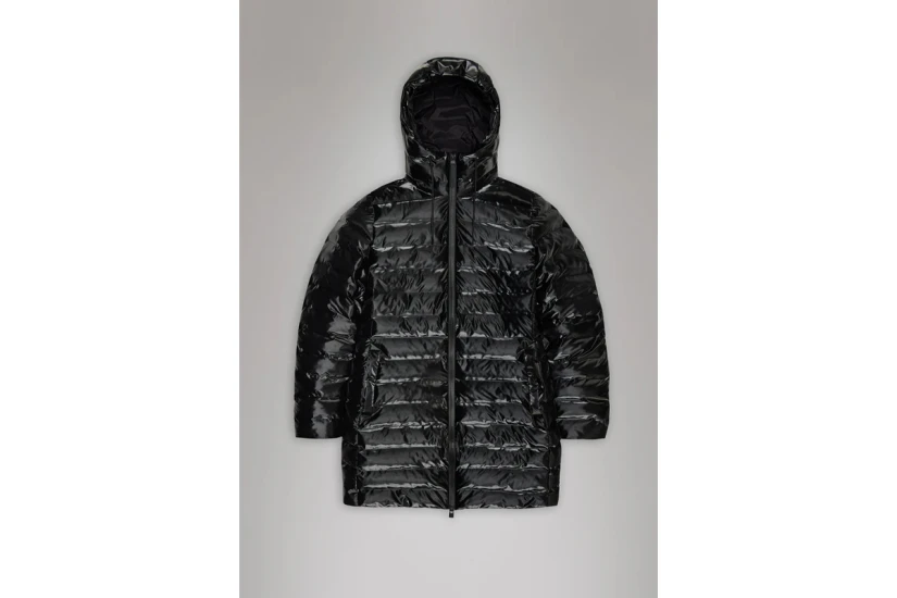 Rains Lohja Long Curve Γυναικείο Puffer Μπουφάν Μαύρο