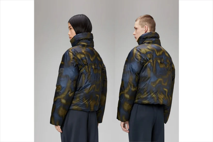 Rains Kevo Short Puffer Μπουφάν Μπλε Σκούρο, Χακί