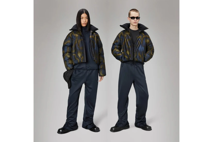 Rains Kevo Short Puffer Μπουφάν Μπλε Σκούρο, Χακί