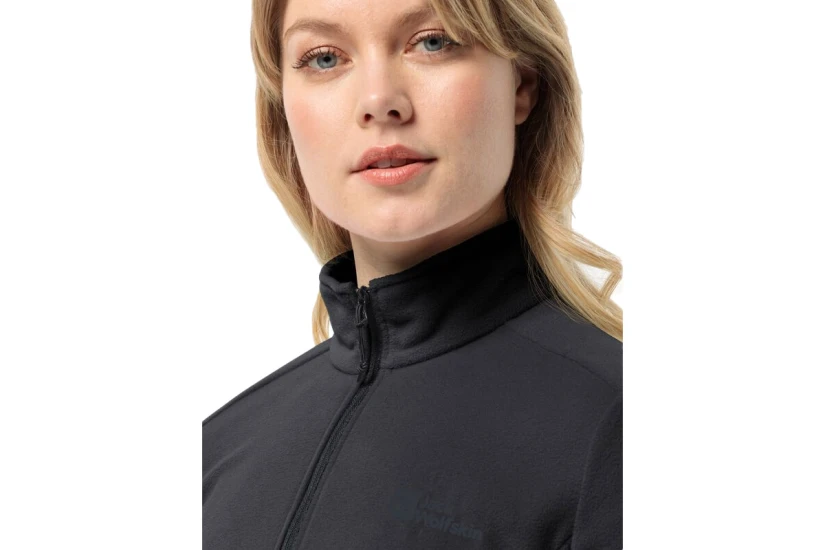 Jack Wolfskin Taunus Γυναικεία Μπλούζα Fleece με Φερμουάρ Μαύρη