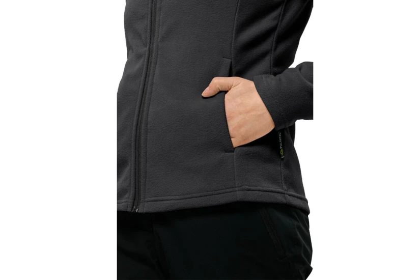 Jack Wolfskin Taunus Γυναικεία Ζακέτα Fleece Μαύρη