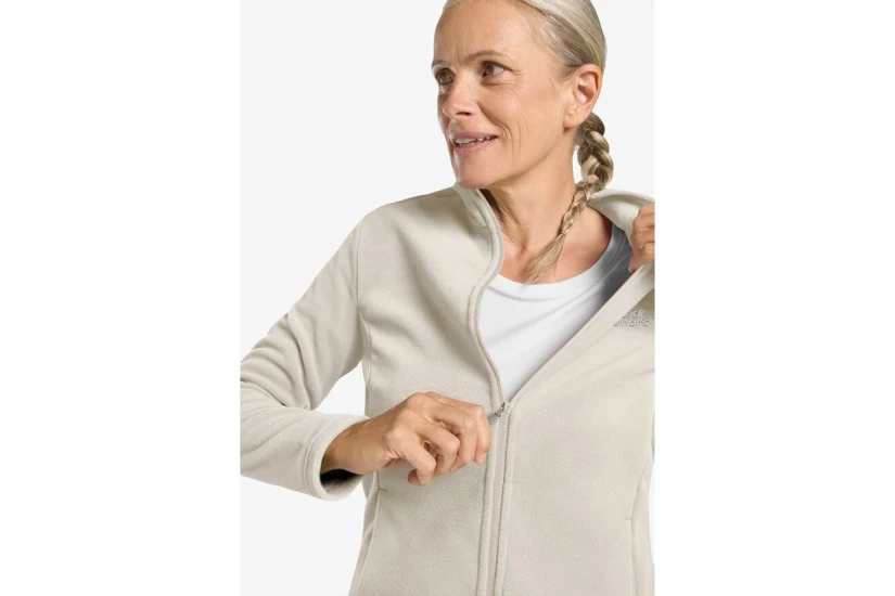 Jack Wolfskin Taunus Γυναικεία Ζακέτα Fleece Εκρού