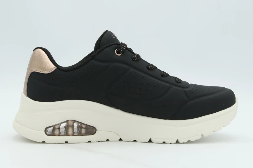 Skechers Uno Flex - Echo Air Sneakers Μαύρα, Μπρονζέ, Εκρού