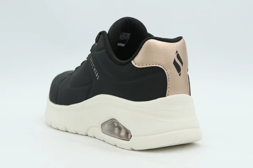 Skechers Uno Flex - Echo Air Sneakers Μαύρα, Μπρονζέ, Εκρού