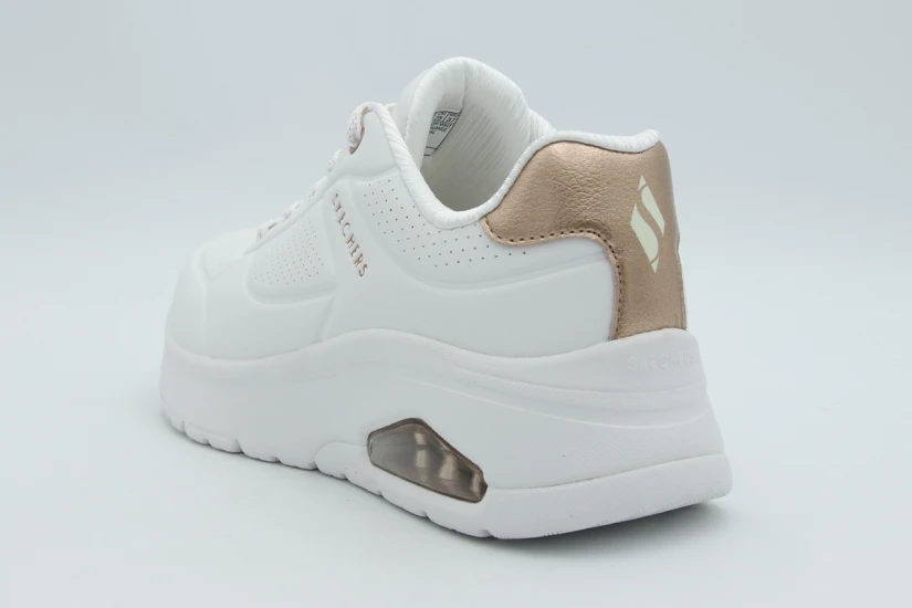 Skechers Uno Flex - Echo Air Sneakers Λευκά, Μπρονζέ