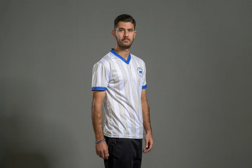 PAS Giannina F.C. Retro Ποδοσφαιρική Φανέλα 1985-86 Λευκή, Μπεζ, Μπλε