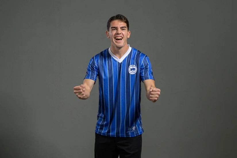 PAS Giannina F.C. Retro Ποδοσφαιρική Φανέλα 1986-87 Μπλε, Μπλε Σκούρο Λευκή