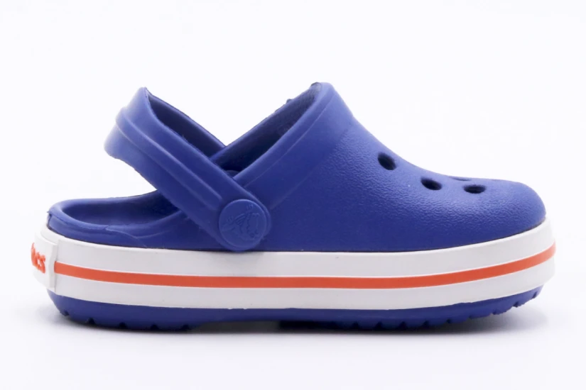 Crocs Crocband Clog Βρεφικά-Παιδικά Σαμπό Ρουά, Λευκά, Πορτοκαλί