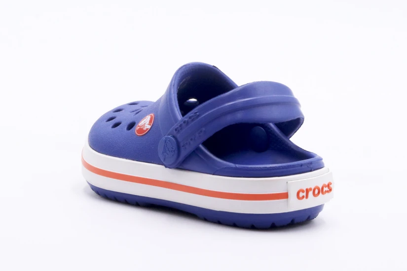 Crocs Crocband Clog Βρεφικά-Παιδικά Σαμπό Ρουά, Λευκά, Πορτοκαλί