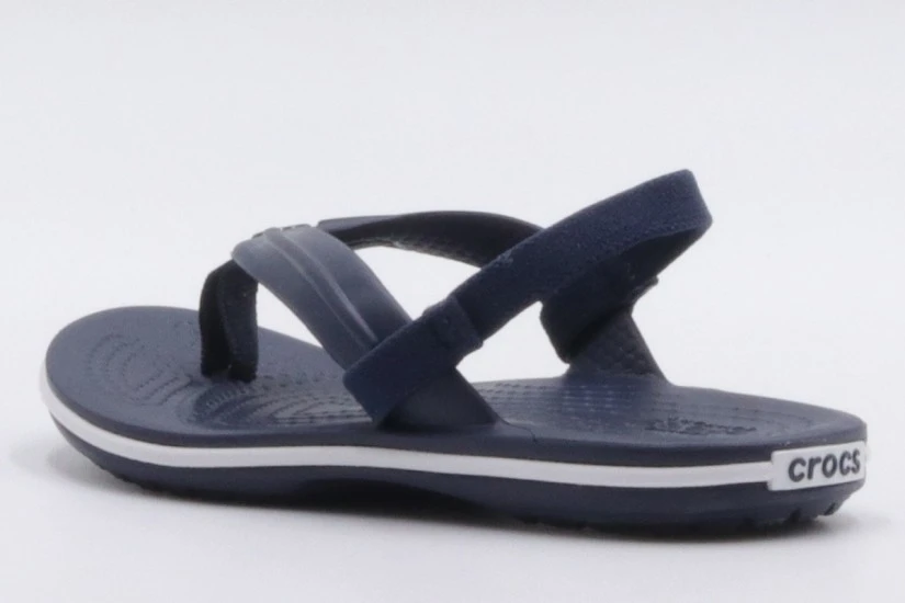 Crocs Crocband Strap Flip Βρεφικές Σαγιονάρες Μπλε Σκούρο, Λευκές