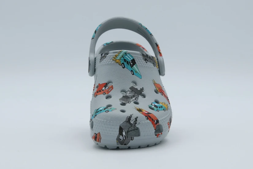 Crocs Toddler Classic Race Cars Graphic Βρεφικά Σαμπό Γκρι