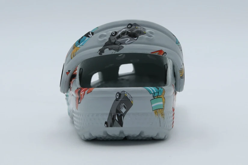 Crocs Toddler Classic Race Cars Graphic Βρεφικά Σαμπό Γκρι