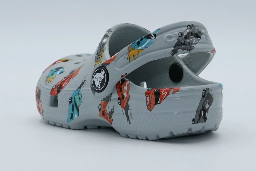 Crocs Toddler Classic Race Cars Graphic Βρεφικά Σαμπό Γκρι
