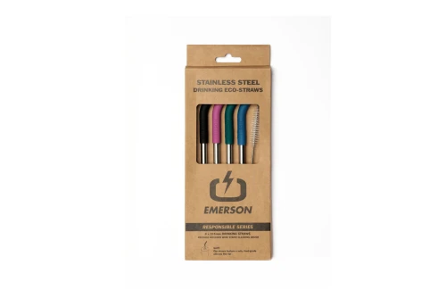 Emerson Stainless Steel Drinking Eco-Straws Καλαμάκι 4 Τεμάχια (211.EU99.08 MULTI COLOR)