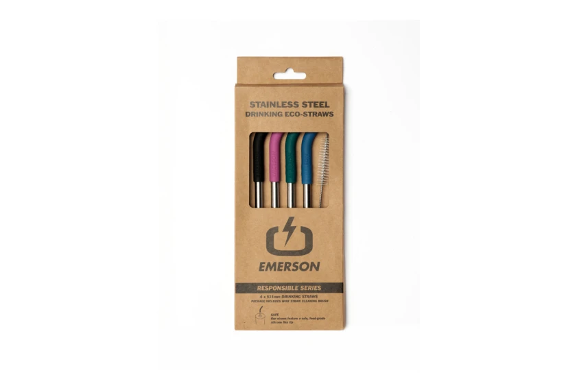 Emerson Stainless Steel Drinking Eco-Straws Καλαμάκι 4 Τεμάχια (211.EU99.08 MULTI COLOR)