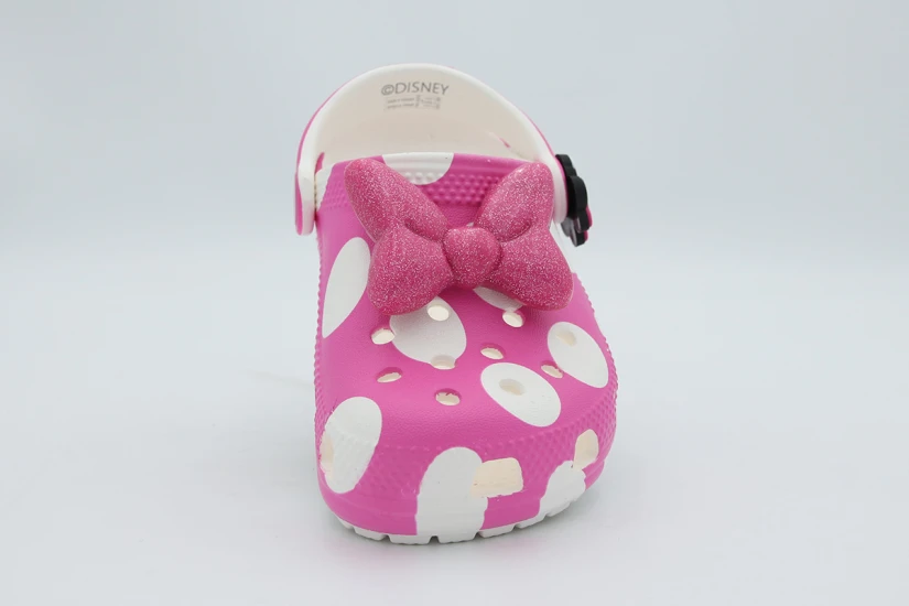 Crocs Minnie Mouse Classic Βρεφικά Ανατομικά Σαμπό Φούξια, Λευκά