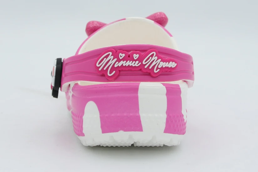 Crocs Minnie Mouse Classic Βρεφικά Ανατομικά Σαμπό Φούξια, Λευκά