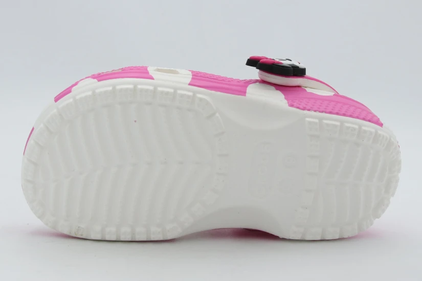 Crocs Minnie Mouse Classic Βρεφικά Ανατομικά Σαμπό Φούξια, Λευκά