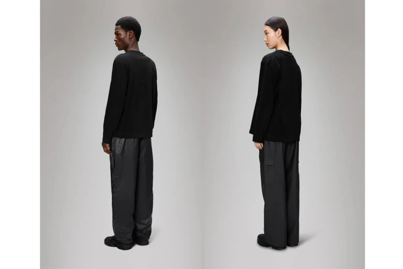Rains Addis Fleece Unisex Μακρυμάνικη Μπλούζα με Λαιμόκοψη Μαύρη