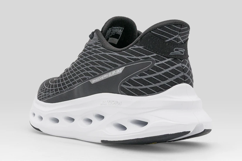 Skechers Max Cushioning Glide-Step - Sapphire Ανδρικά Sneakers Μαύρα, Λευκά