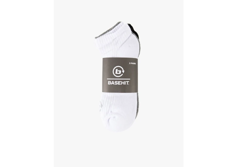 Basehit Unisex Κοντές Κάλτσες Μαύρο, Γκρι, Λευκό 3 Ζευγάρια
