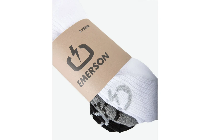 Emerson Unisex Κοντές Κάλτσες Μαύρο, Λευκό, Γκρι 3 Ζεύγη