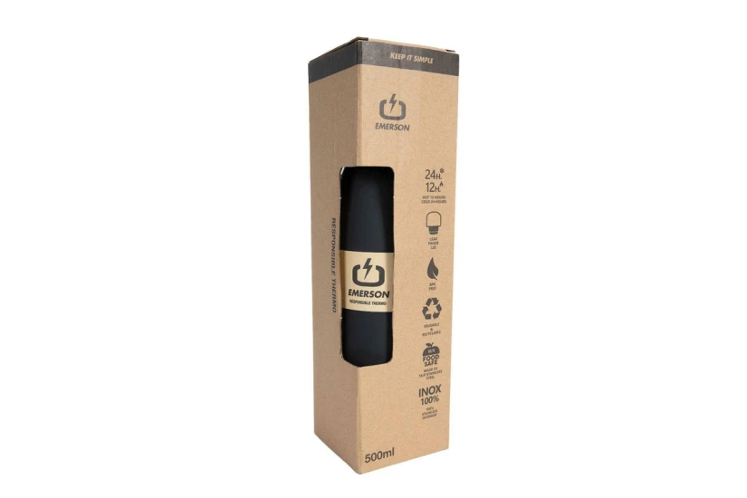 Emerson Responsible Μπουκάλι Θερμός 500Ml (222.EU99.02 BLACK)