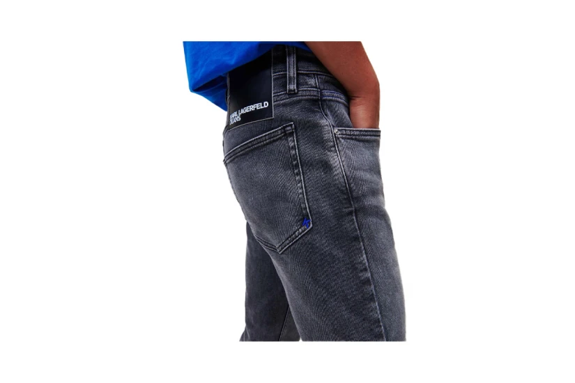 Karl Lagerfeld Slim Denim Ανδρικό Τζιν Παντελόνι Γκρι Σκούρο