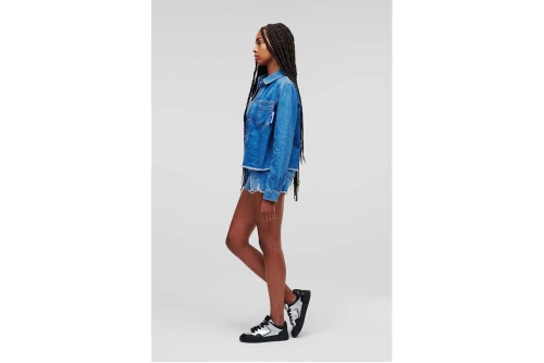 Karl Lagerfeld Cropped Denim Shirt Πουκάμισο Μακρυμάνικο Γυναικείο (235J1601 J171)