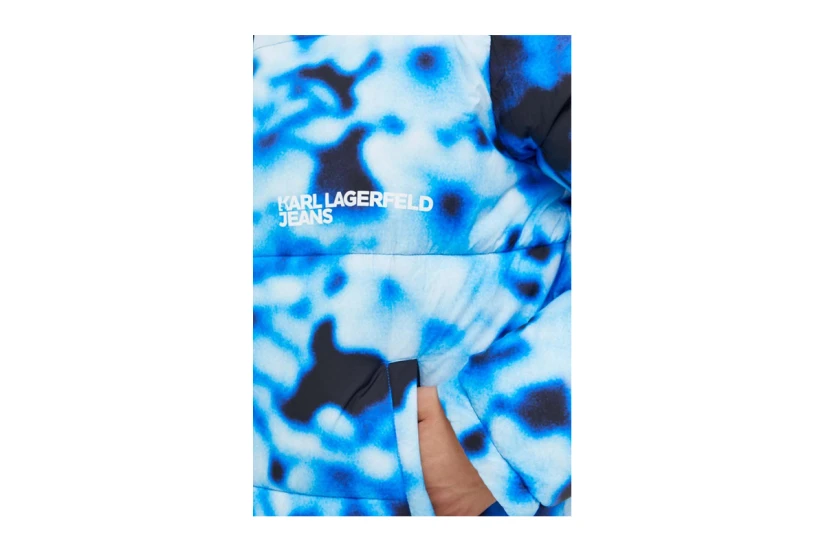 Karl Lagerfeld Blurred Ανδρικό Puffer Μπουφάν Μπλε, Μαύρο, Λευκό