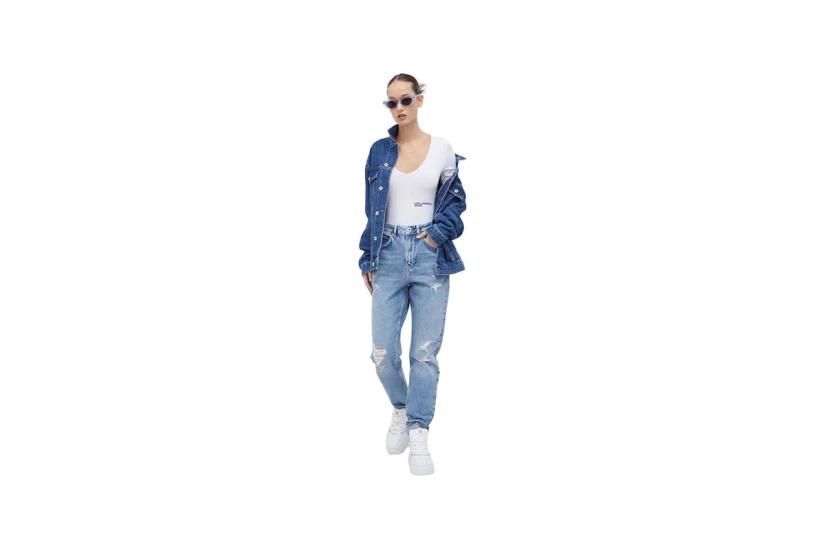 Karl Lagerfeld Tapered Γυναικείο Ψηλόμεσο Τζιν Παντελόνι Μπλε