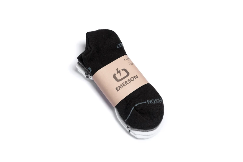 Emerson Unisex Κοντές Kάλτσες 3 Τεμάχια Μαύρες, Γκρι, Λευκές