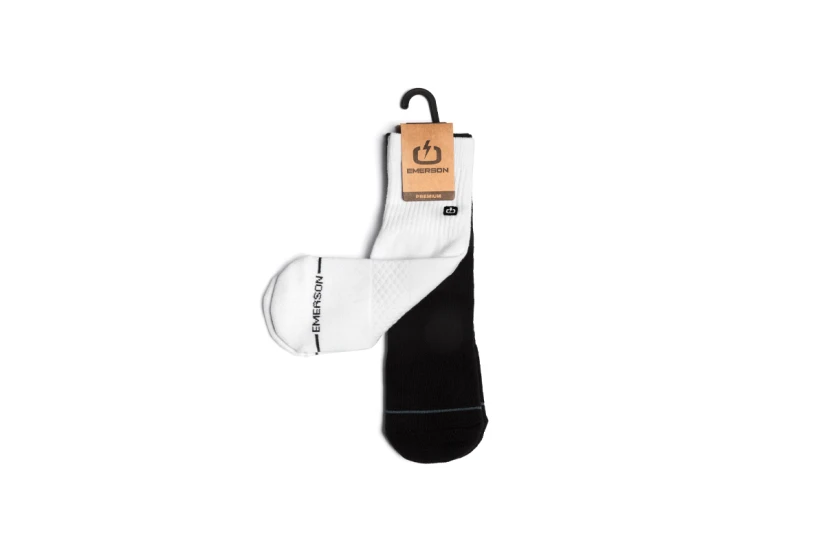 Emerson Premium Unisex Μεσαίες Kάλτσες 2 Τεμάχια Μαύρες, Λευκές
