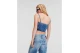 Karl Lagerfeld Denim Γυναικεία Αμάνικη Crop Top Μπλούζα Μπλε