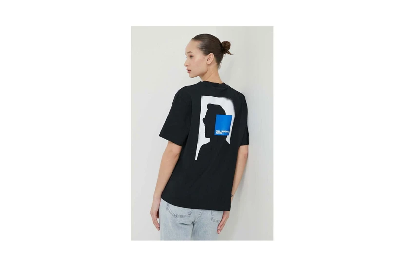 Karl Lagerfeld Γυναικείο Κοντομάνικο T-Shirt Μαύρο