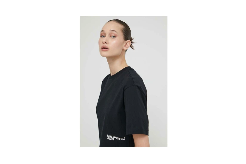 Karl Lagerfeld Γυναικείο Κοντομάνικο T-Shirt Μαύρο