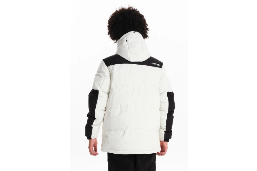 Emerson Ανδρικό Puffer Μπουφάν με Κουκούλα Εκρού, Μαύρο