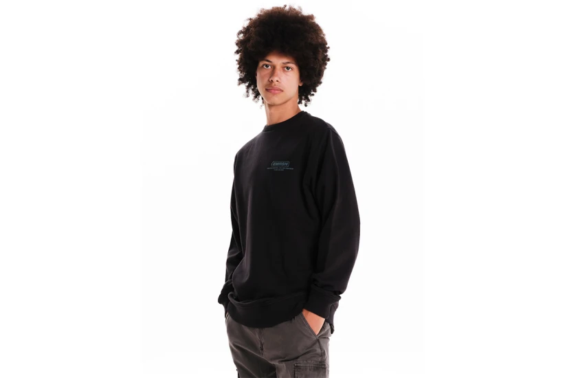 Emerson Classic Crew Neck Ανδρική Μακρυμάνικη Μπλούζα Μαύρη