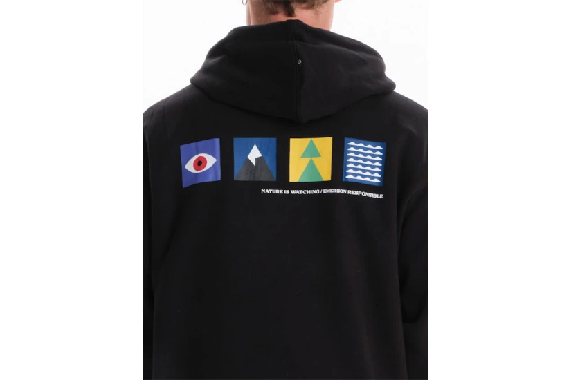 Emerson Logo Ανδρικό Φούτερ Με Κουκούλα Μαύρο