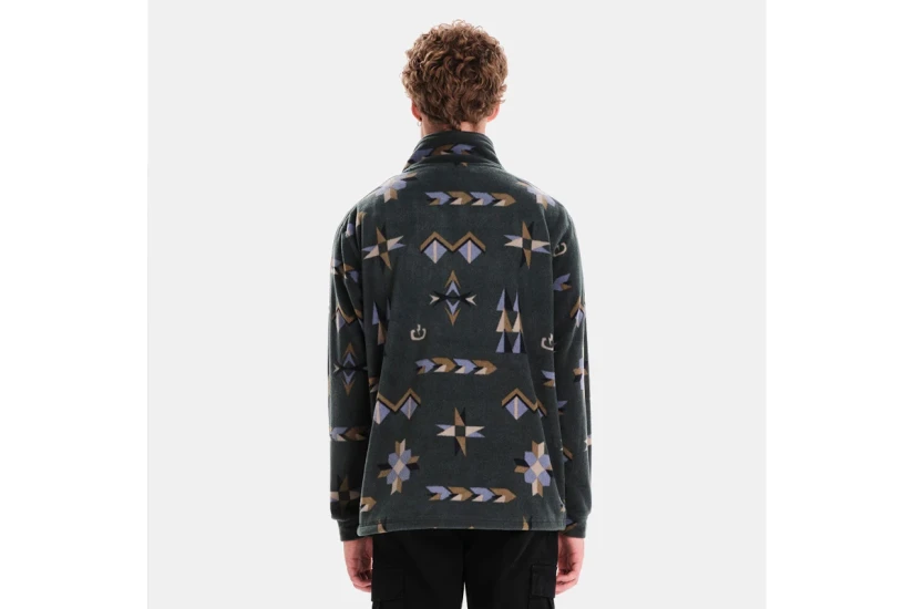 Emerson Ανδρική Half Zip Fleece Μακρυμάνικη Μπλούζα Κυπαρισσί