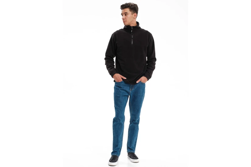 Emerson Ανδρική Half Zip Fleece Μακρυμάνικη Μπλούζα Μαύρη