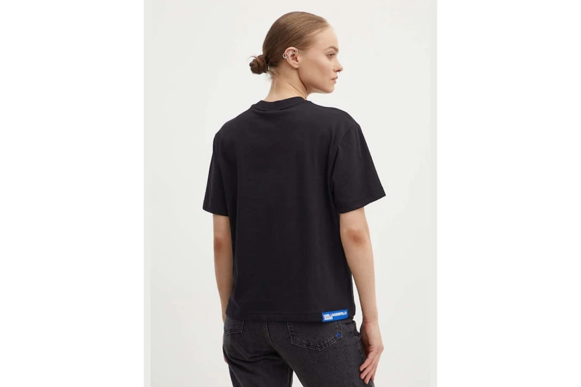 Karl Lagerfeld Γυναικείο Κοντομάνικο T-Shirt Μαύρο