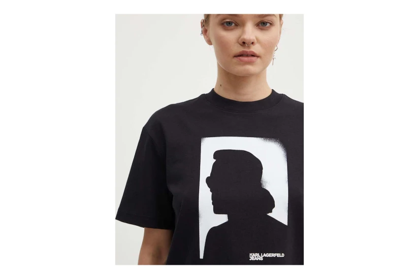 Karl Lagerfeld Γυναικείο Κοντομάνικο T-Shirt Μαύρο