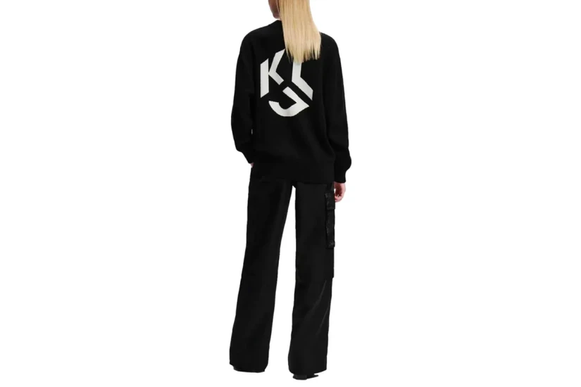 Karl Lagerfeld Iridescent Γυναικείο Cargo Παντελόνι Μαύρο